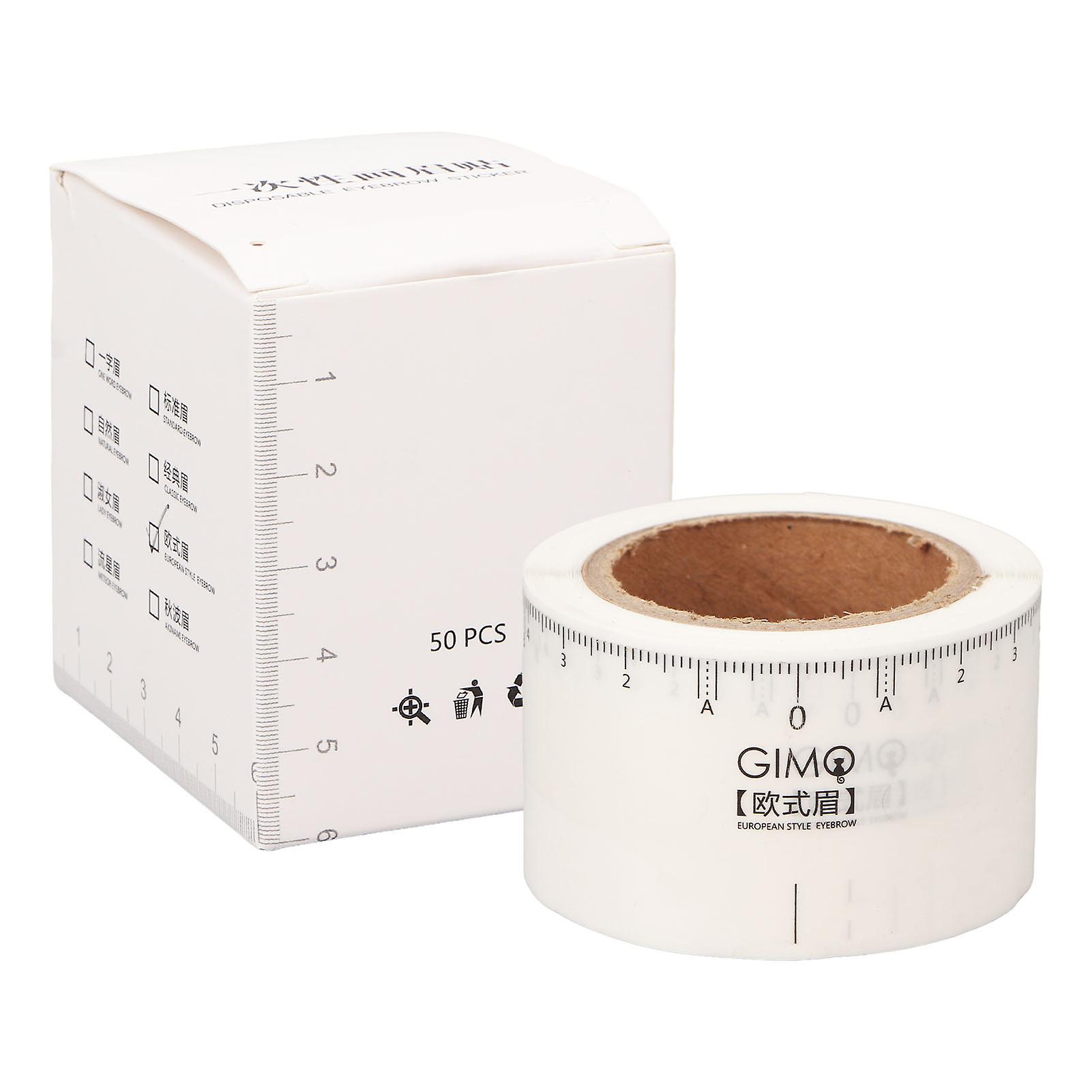 50pcs Eyebrow Stencils Ruler Adhesive Disposable Transparent Microblading Map Ruler Sticker