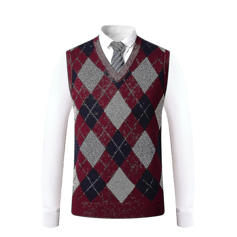 Herren Kaschmirpullover Ärmelloser Strickpullover mit V-Ausschnitt