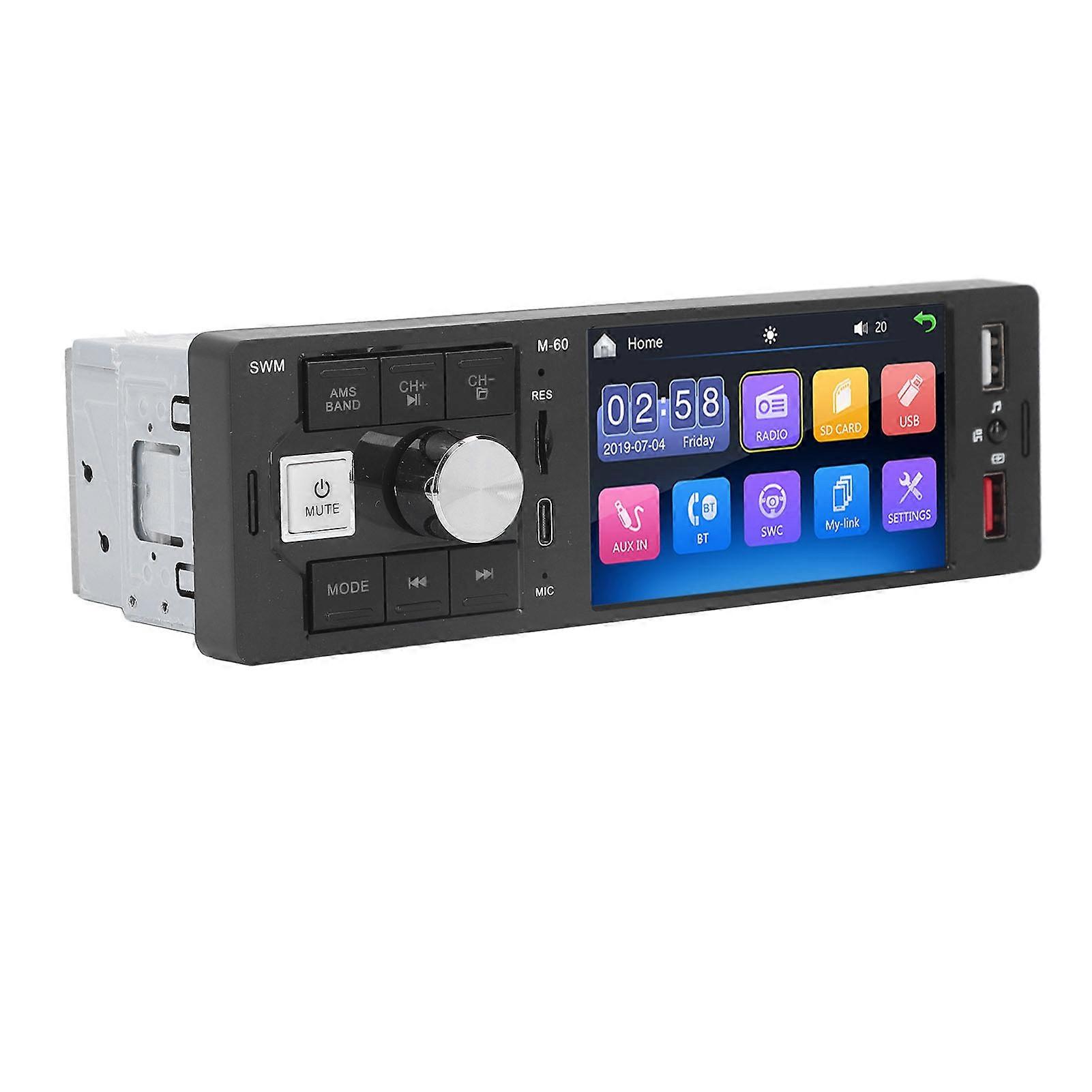 4in Touchscreen Car Stereo Receiver 7 Color Key Lights AUX in MP5 Multimedia Player