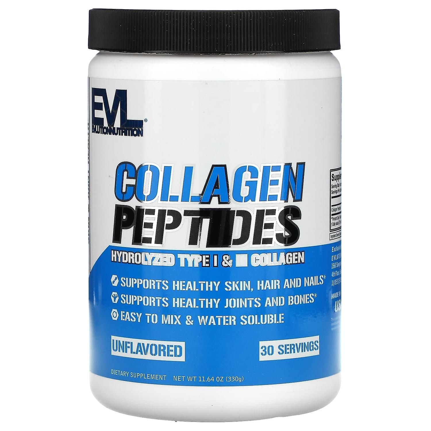 EVLution Nutrition, Collagen Peptides, Hydrolyzed Type I & III Collagen, Unflavored, 11.64 oz (330 g