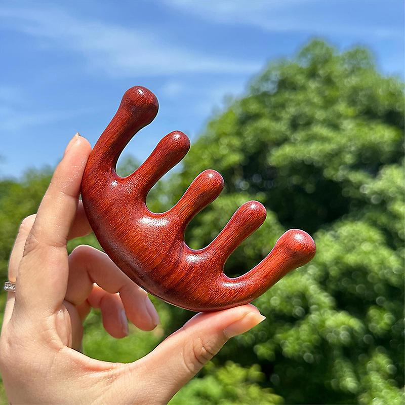 Sandalwood Massage Comb Meridian Scalp Comb Scraping Anti-Static Wide Tooth Comb