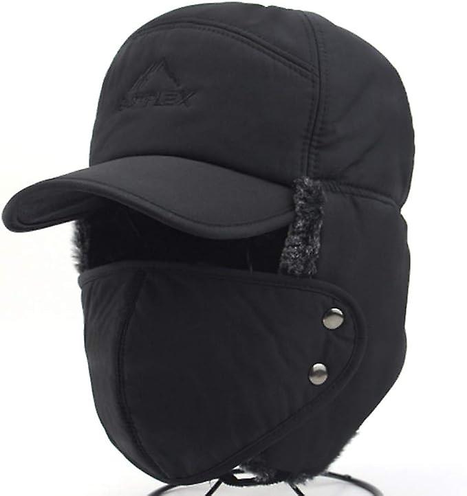 Mäns vinter vindtät varm vintermössa med öronlappar