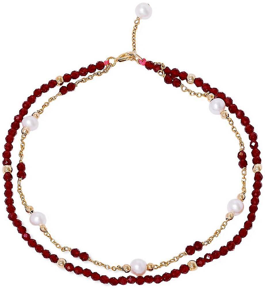 Pearls of the Orient Clara Red Spinel Fine Double Chain Bracelet - Red