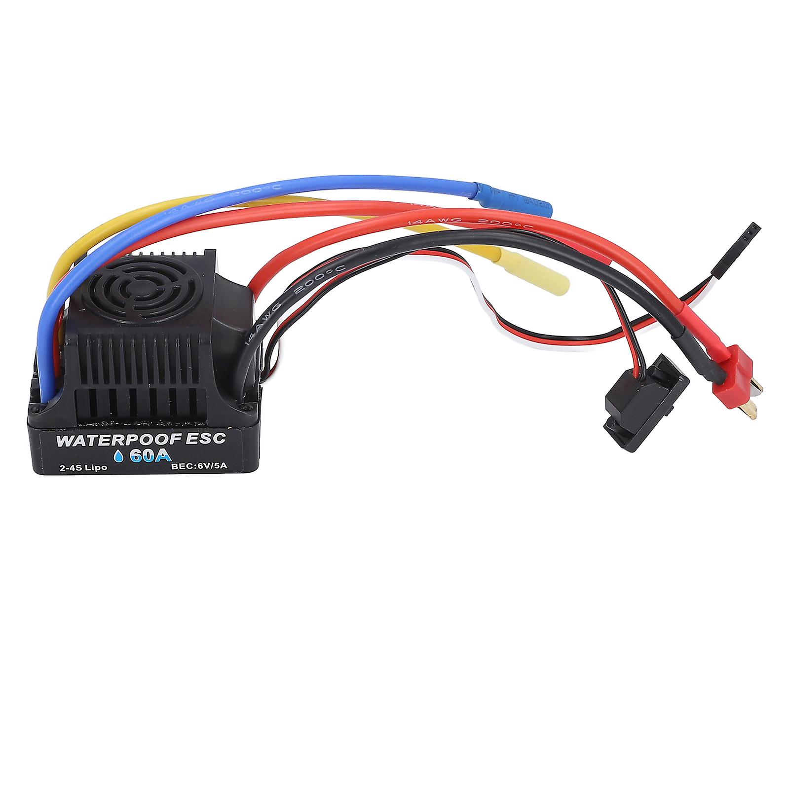 RC Car ESC 60A Waterproof Brushless Remote Control Car Electronic Speed Controller Replacement