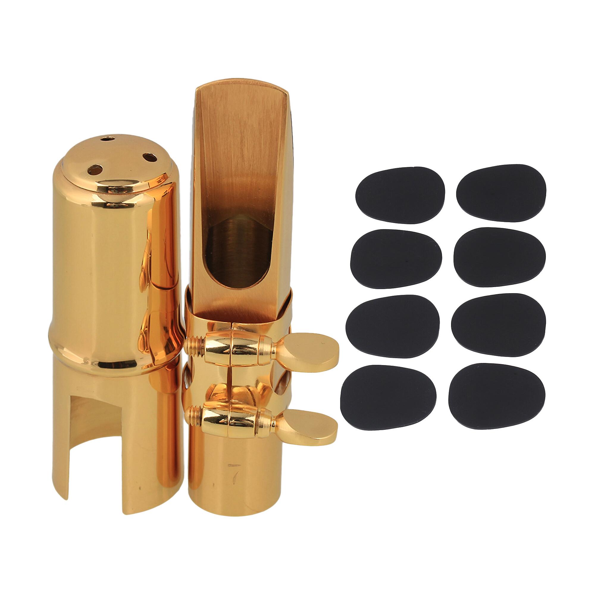 Tenor B-flat Sax Mouthpiece 7# Golden & 0.8mm Black Silicone Patch Kit