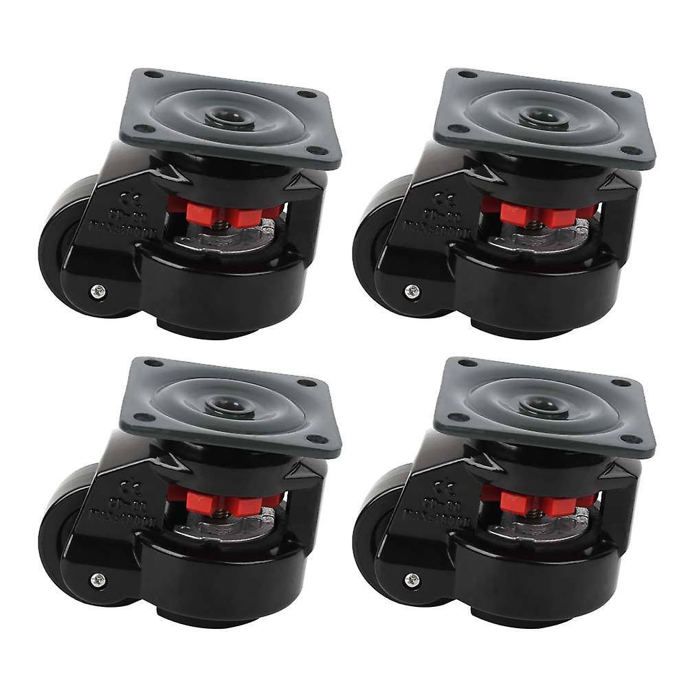 4pcs Level Adjustment Caster GD‑80F Heavy Duty Industrial Roller Wheel Leveling Caster Wheels Black