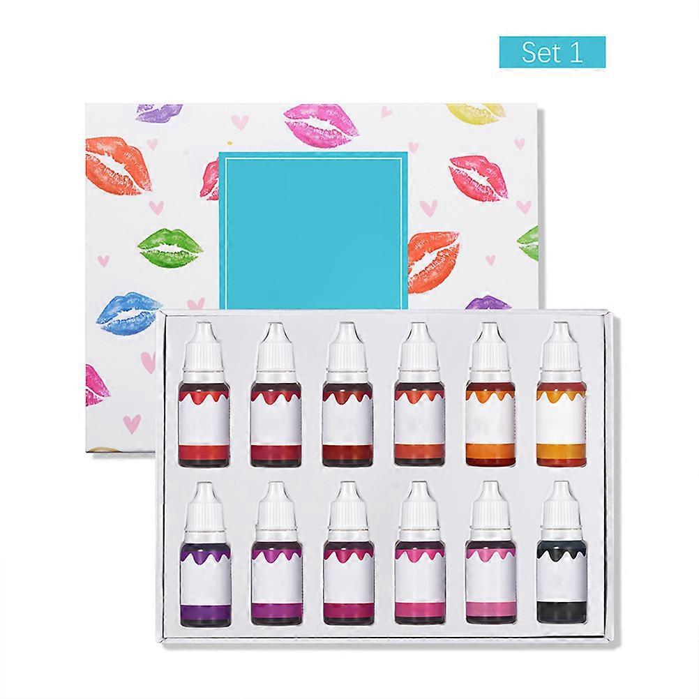 12 Flaschen 10ml Lipgloss Farbstoffe DIY Liquid Pigment Lipgloss Make-up Farbstoffe