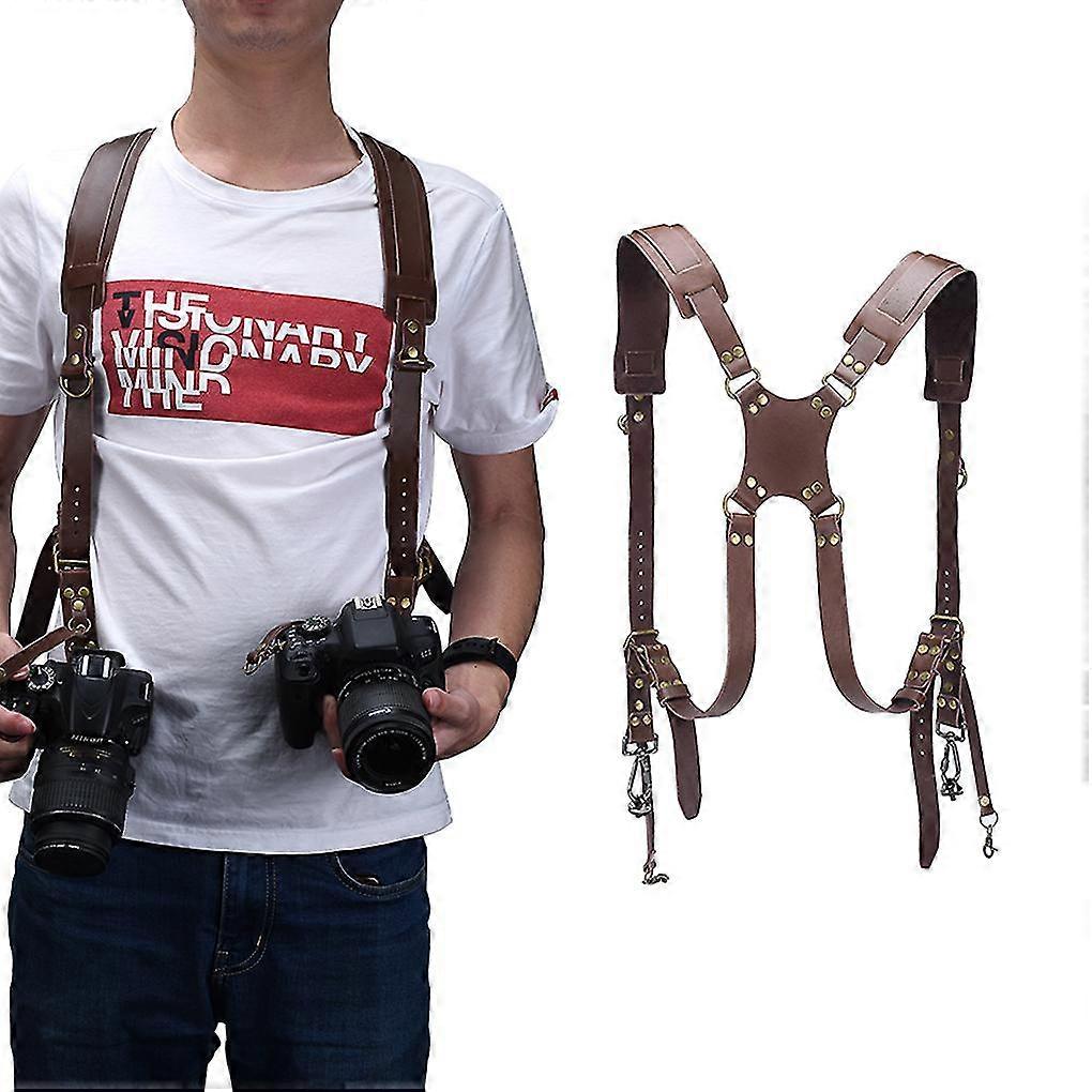 Portable Camera Strap Leather Dslr Strap Double Shoulder Strap Photography Accessories Camera Harness Strap
