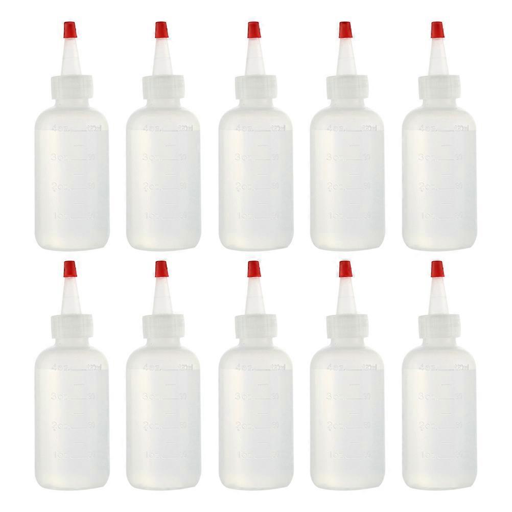 10pcs 120ML Plastic Squeeze Bottles with Scale Empty Squirt Bottle Dispenser Dropper for Home (White)