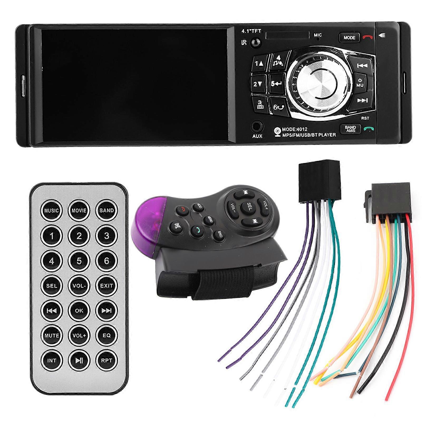4.1 Inch Bluetooth Car MP5 Player Video FM Radio USB AUX Steering Wheel Remote Control E2U579