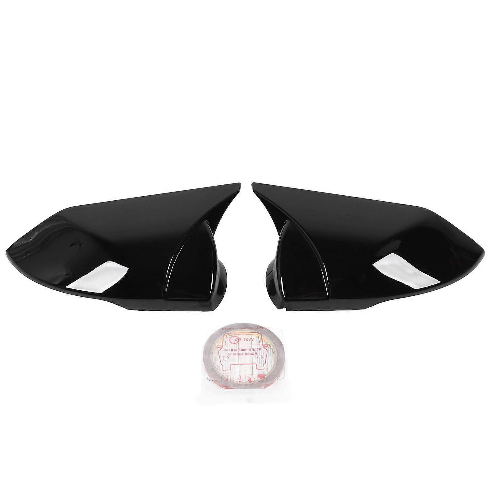 1 Pair Rearview Mirror Cap Gloss Black Side Mirror Cover Housing Replacement for Elantra CN7 2021 to 2023 NO.0437