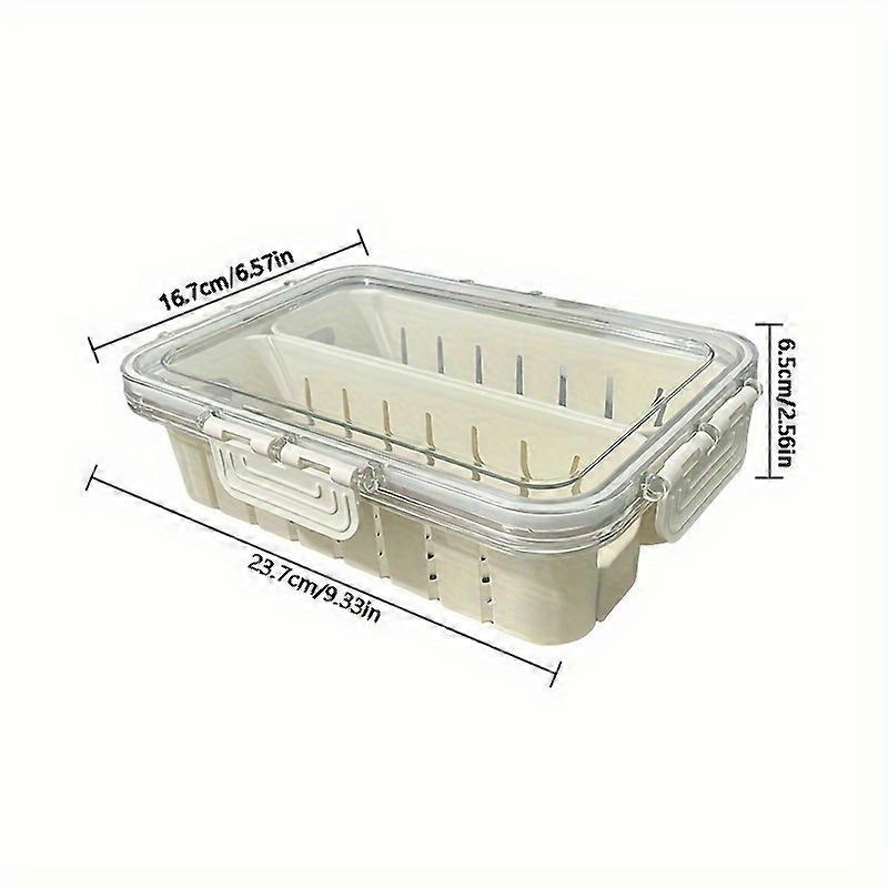 Refrigerator Storage Bins, Transparent Freezer Drainage Storage Box, Thickened Double-layer Storage Box, For Eggs, Fruit And Vegetable, Kitchen Organi