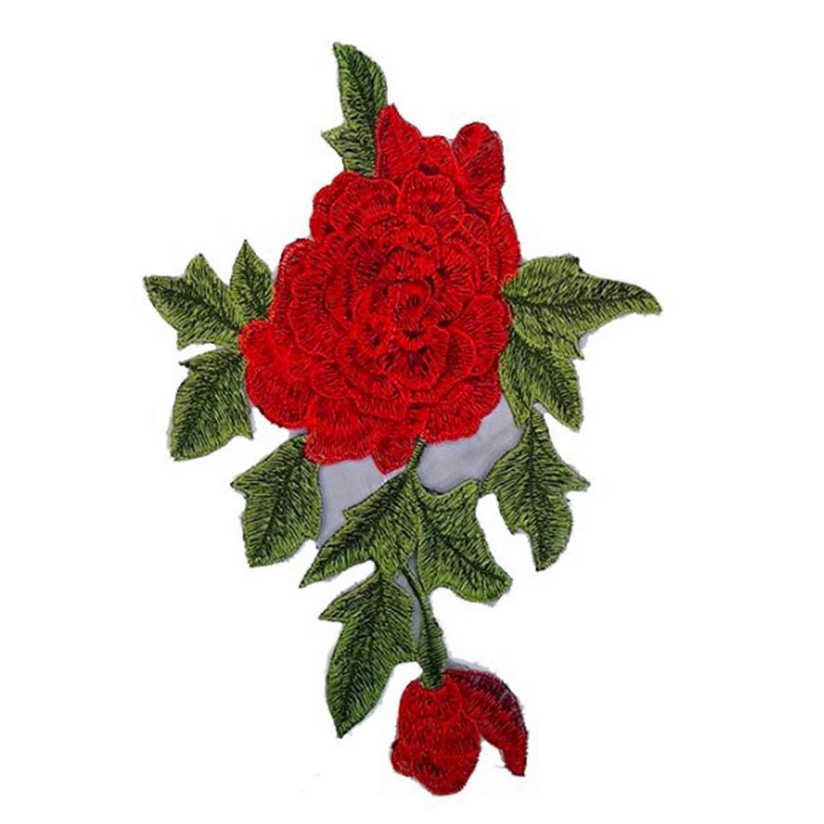 Rose Patch 10.2x7.1in Exquisite Texture Durable Polyester Multi Purpose Flower Patch For Clothes Bag Shoes
