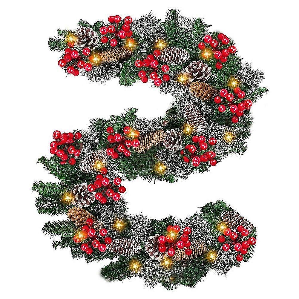 2.7m LEDライトクリスマス籐リース豪華なクリスマスデコレーションガーランドデコレーション籐とLで