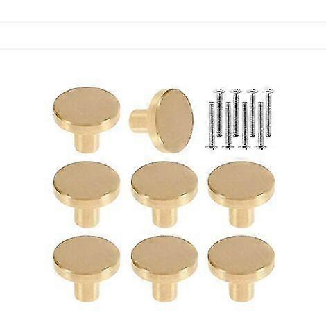 Vintage Round Cabinet Knobs - Solid Brass Handles for Cabinets Drawers (8Pcs)