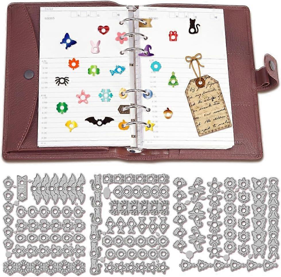 Holiday Page Tab Hole Reinforcement Cutting Dies for DIY Scrapbooking Metal Craft Designs Die Cuts Embossing Stencils Template for Paper Card Making D