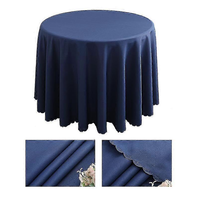 Waschbare dunkelblaue Polyester-Tischdecke für Hochzeitsfeier Geburtstag - Tischdeckenabdeckung
