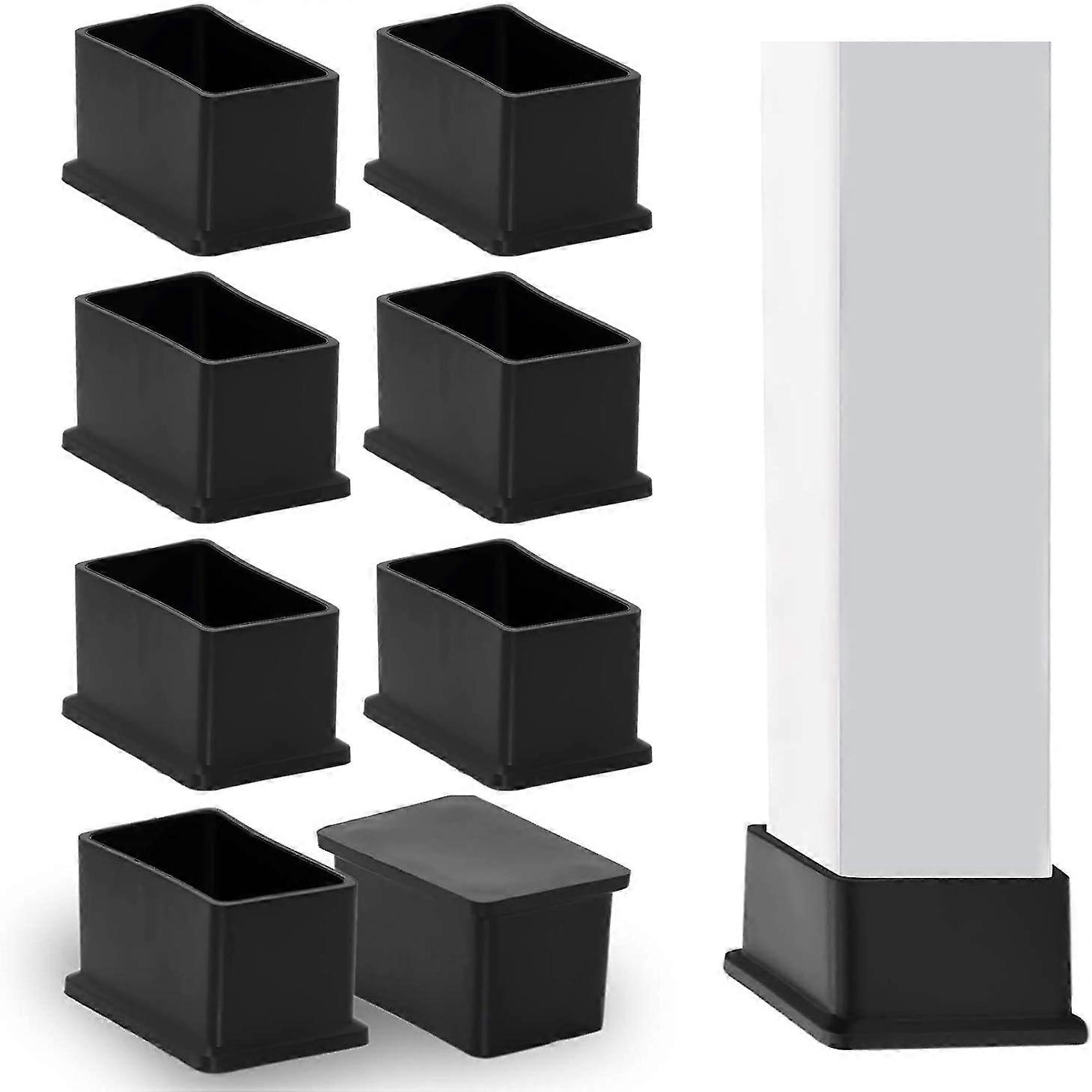 8 Pack Rectangular Non-marking Pvc Chair Leg Caps 30mm X 50mm (1-3/16" X 2")