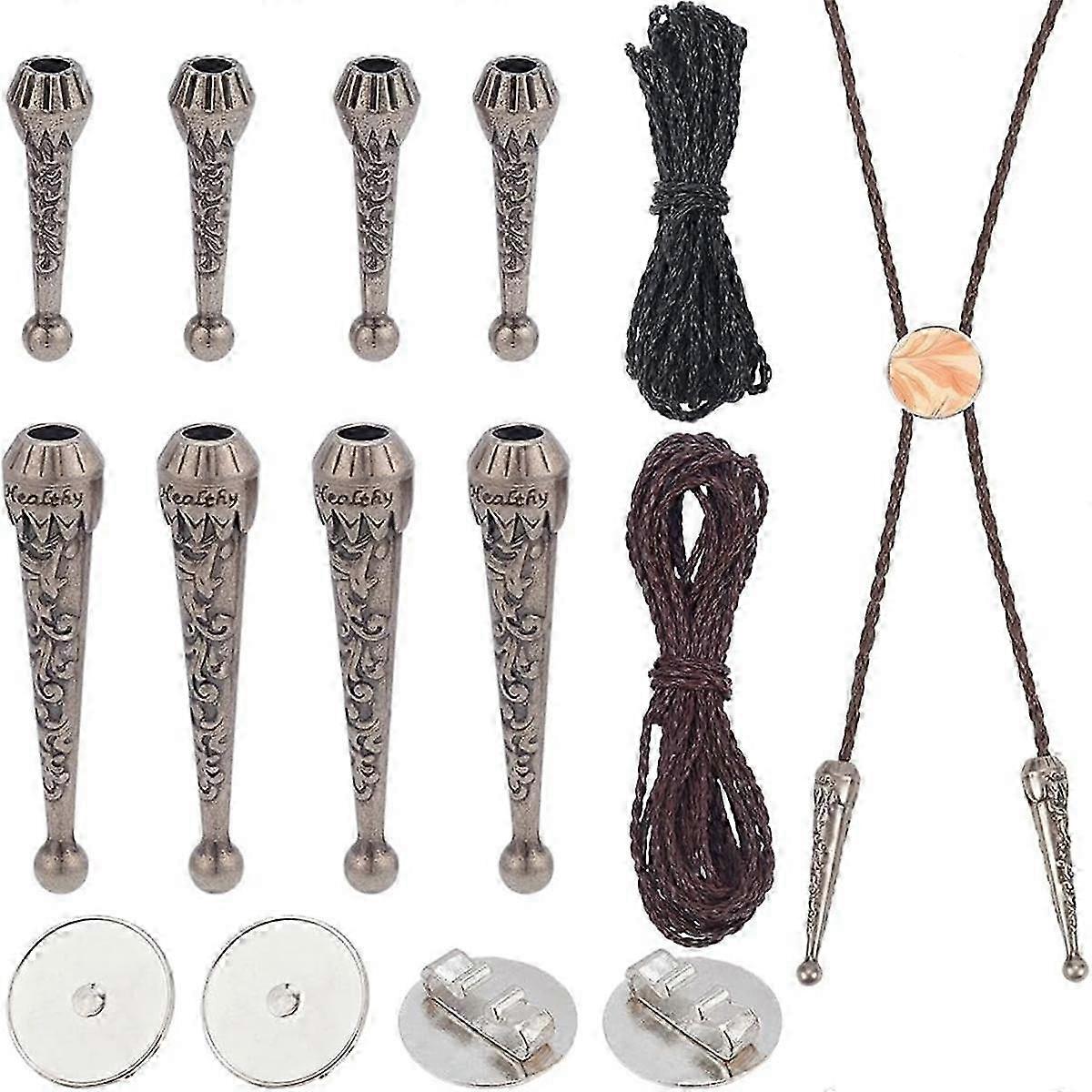 Bolo Tie 5 Yards Bolo Tie Cords Bolo Tips Replacement End Caps Buckle Fashion Finding compatible with Making In