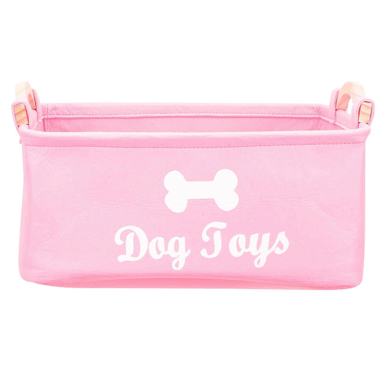 קופסת אחסון צעצועים לחיות מחמד ביתית לבד מארגן צעצועים לחיות מחמד תיבת איסוף שונים (ורוד)