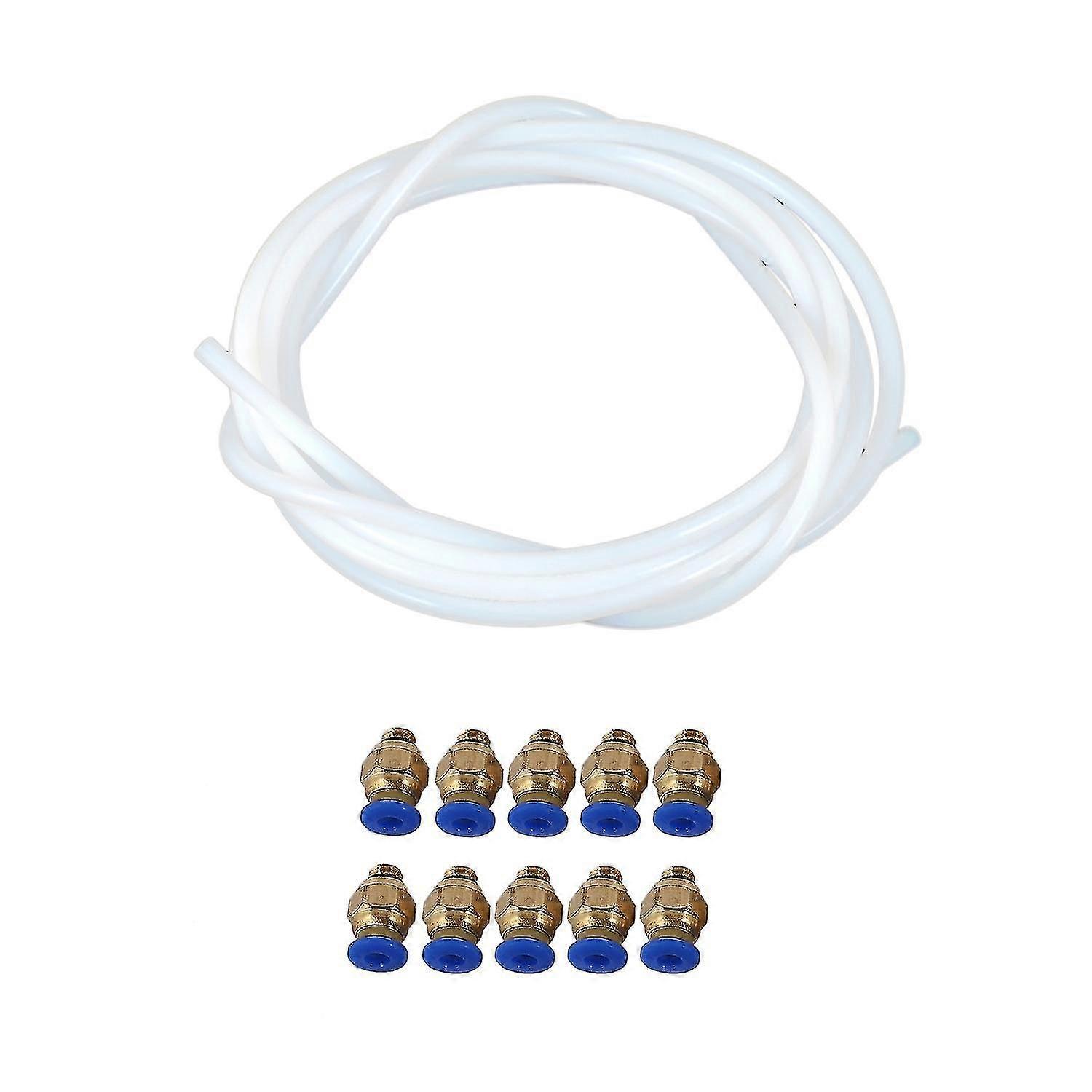 10pcs Pc4-m6 Macho Straight Pneumatic Pefe Tube Push Fitting Conector