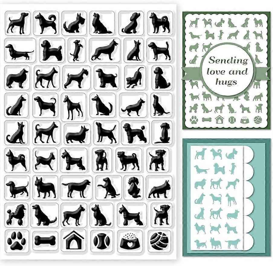 1Sheet Dogs Silicone Clear Transparent Stamps