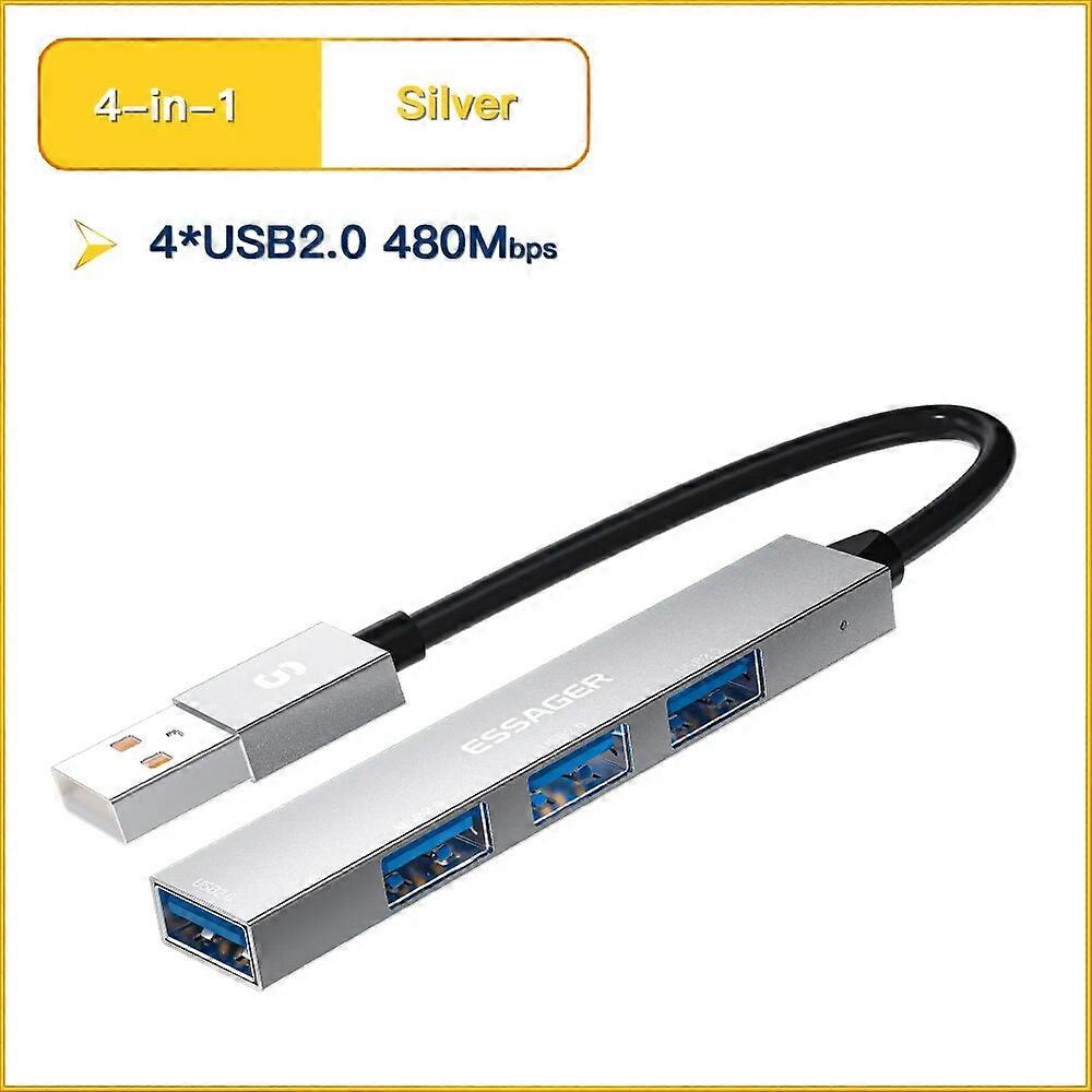 Essager USB 2.0 Hub Universal Mini multifuncțional Hub cablu soclu de mare viteză pentru laptop PC notebook 4 porturi soclu accesorii