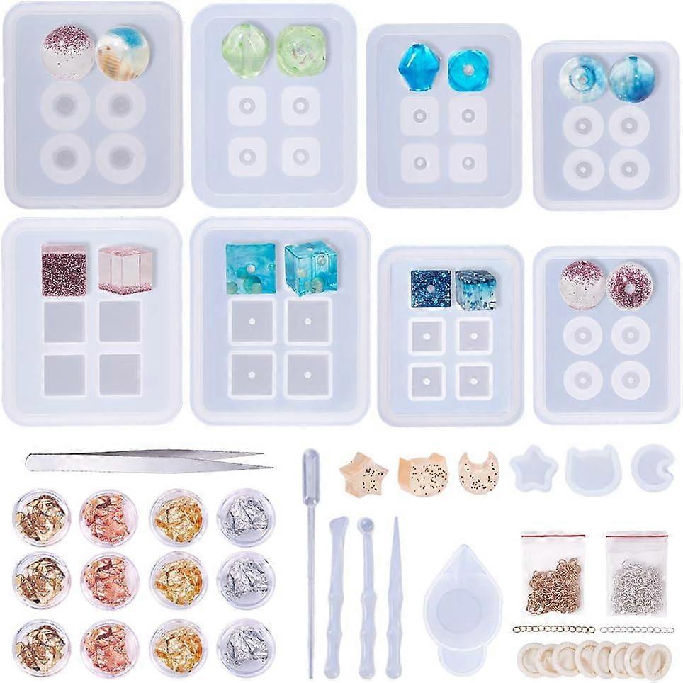 53pcs Silicone Bead MoldSet Star Cat Moon Silicone Molds Resin Epoxy Molds with Tools and Fillers