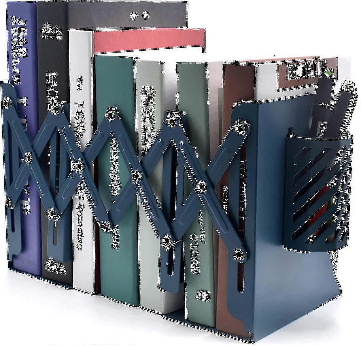 Adjustable Book Ends, Bookends Book Holders For Shelves, Desk Magazine File Organizer Holder For Office, Books, Papers, Extends Up To 19 Inches.scratc