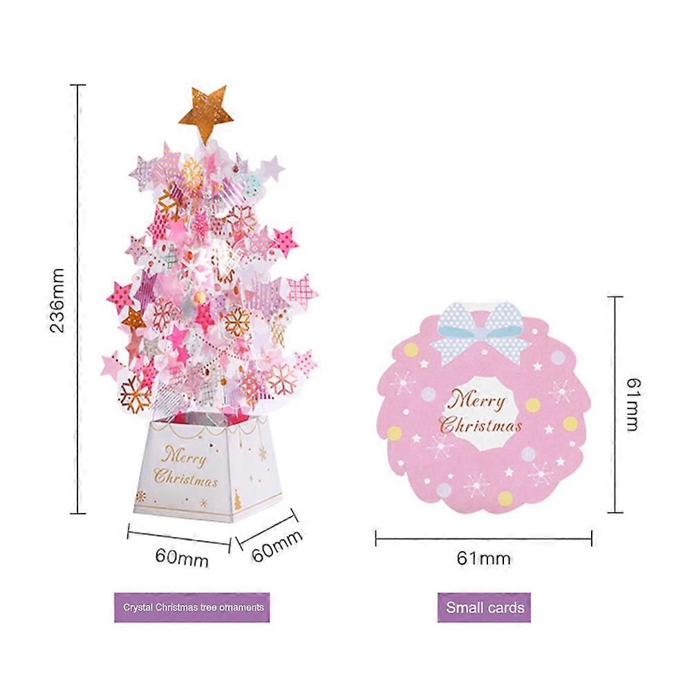 Christmas Tree Pop-Up Card 3D Card Christmas Greeting Card Christmas Gift Thanksgiving Card Transparent Stars Snowflakes