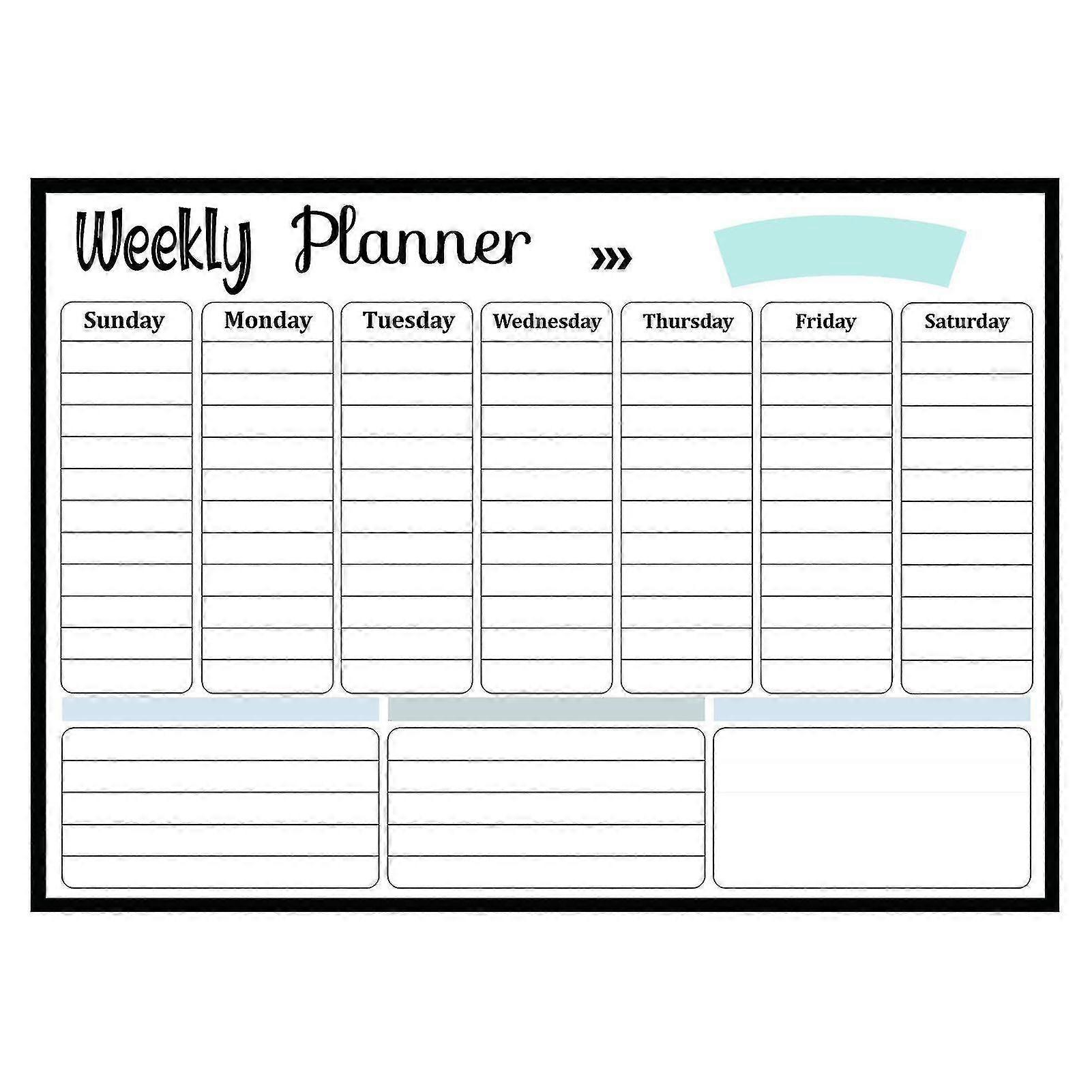 Rewritable Weekly Planner Reusable Marker Board For Refrigerator Accessories Ty