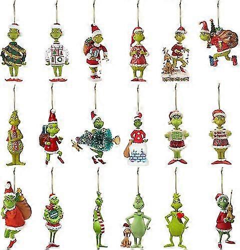 Merry Christmas Grinch Ornaments Xmas Tree Hanging Decoration Figure Pendant