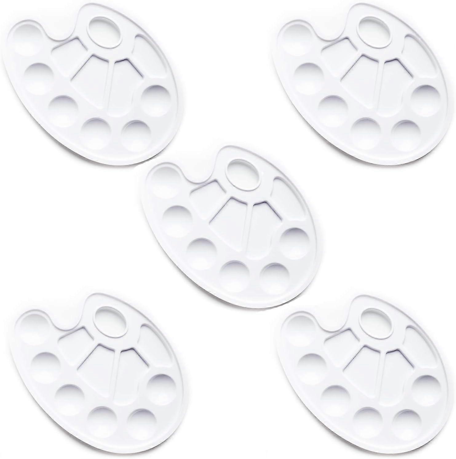 Pack of 5 plastic oval paint palettes,2024 Ping