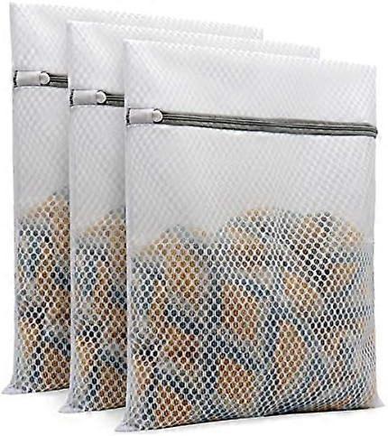 3Pcs Durable Honeycomb Mesh Laundry Bags for Delicates 12 x 16 Inches (3 Medium)