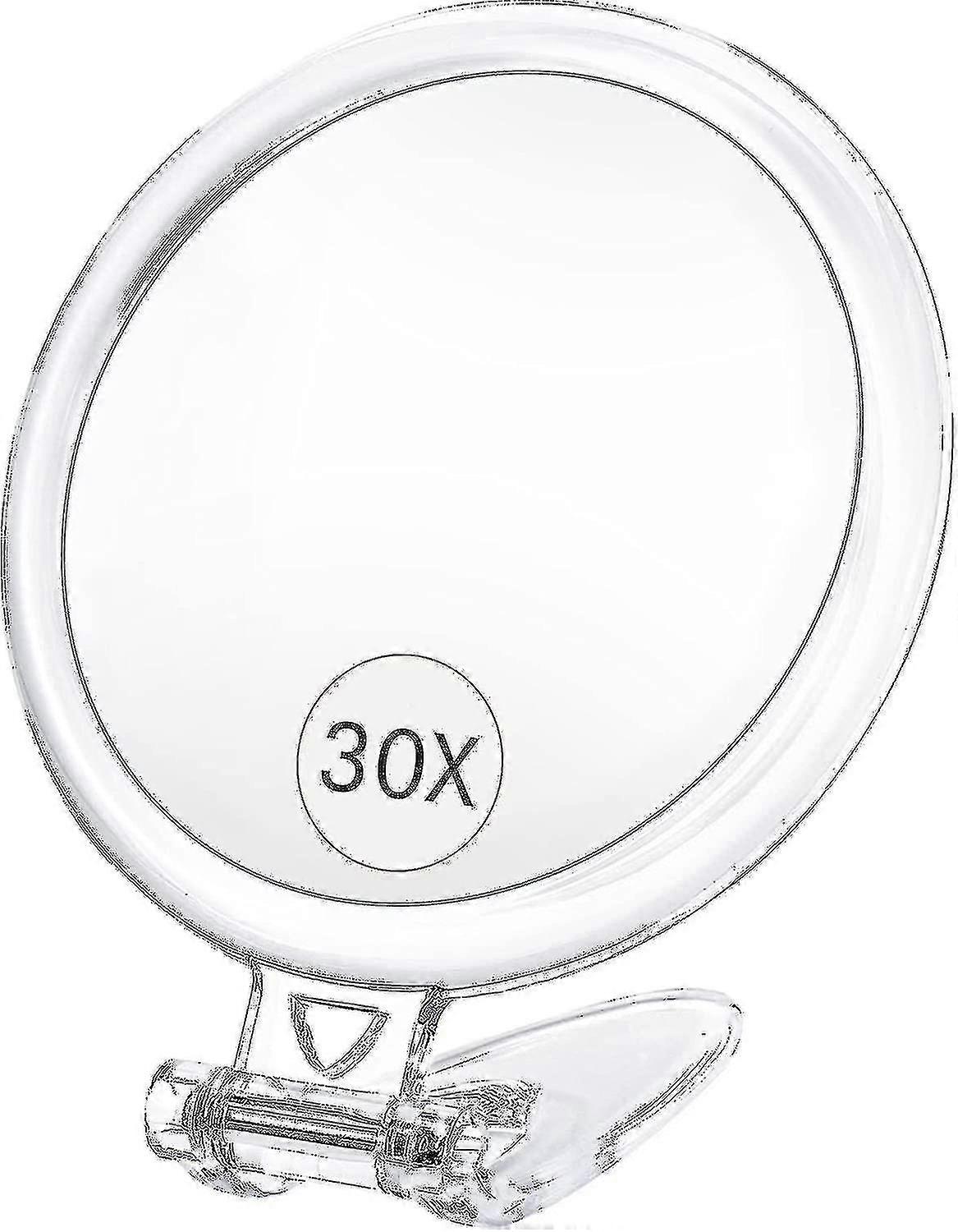 Magnifying Mirror,30x Hand Mirror With Handle,travel Magnifying Mirror With Double-sided 1x/30x Magnification,5 In Handheld Magnifying Mirror,foldable