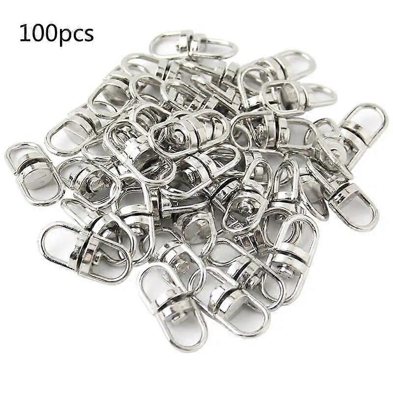 100Pcs Golden Silver-Color Double Eye Swivel Hook Column Twist Screw Clasps Brass Screw Fastener Clasp Connector with 2 Hole for