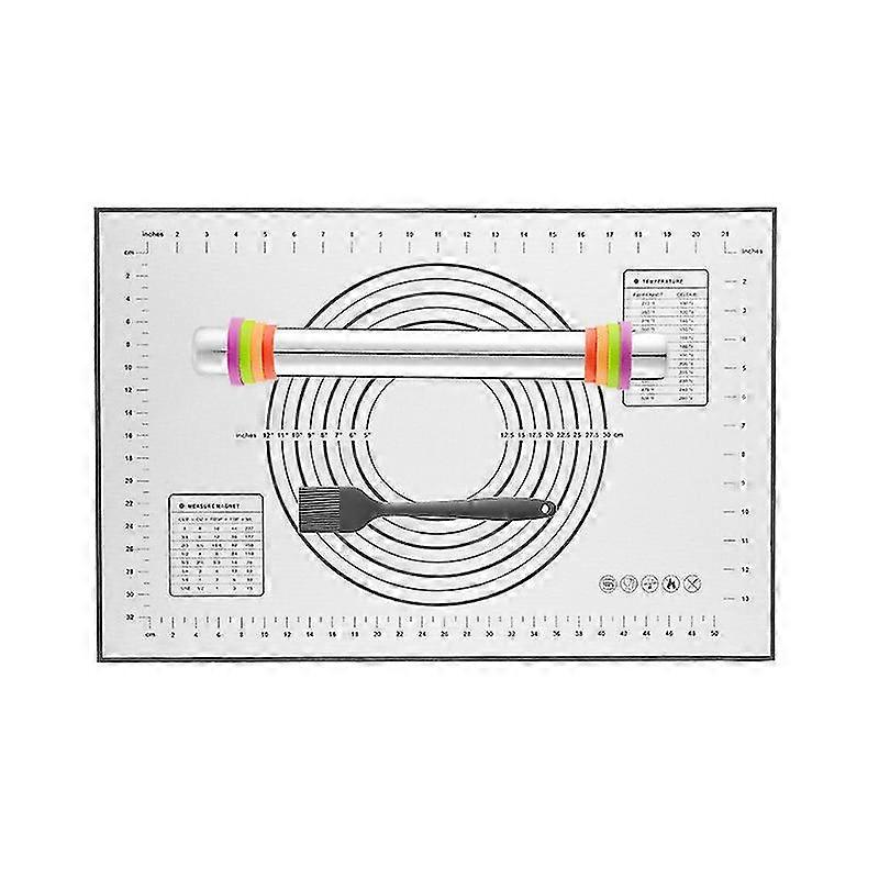 Stainless Steel 304 Silicone Ring Adjustable Rolling Pin, Variable Thickness Integrated Seamless Multi-purpose Rolling Pin