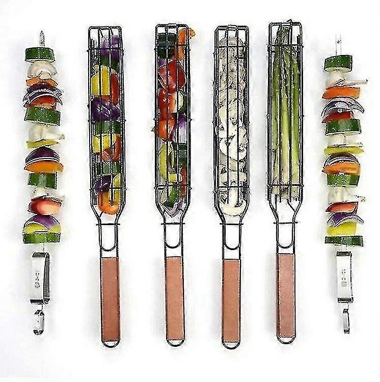 Fgao Portable Grilling Baskets - Set Of 2 Companion Nonstick Grilling Baskets