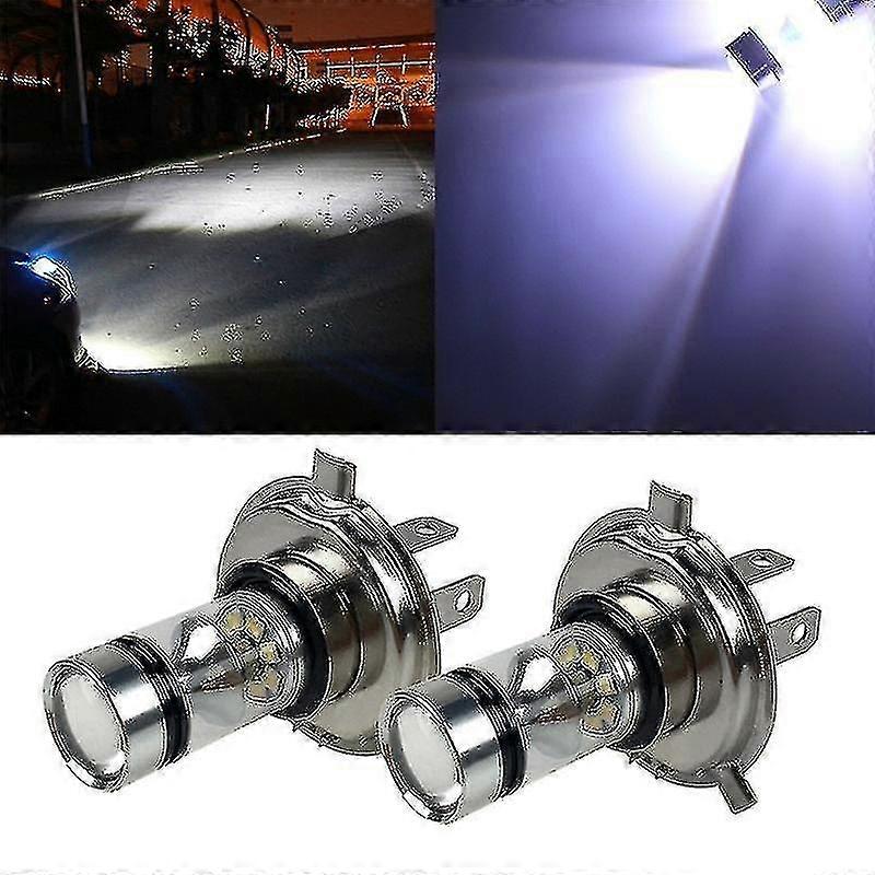 2pcs H4 100w 20smd High Power Headlight Fog/driving Drl Light White Light
