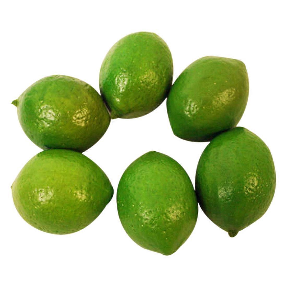6 x realistico realistico Artificiale di Plastica Lime Limone Frutta Cibo Falso Home Decor