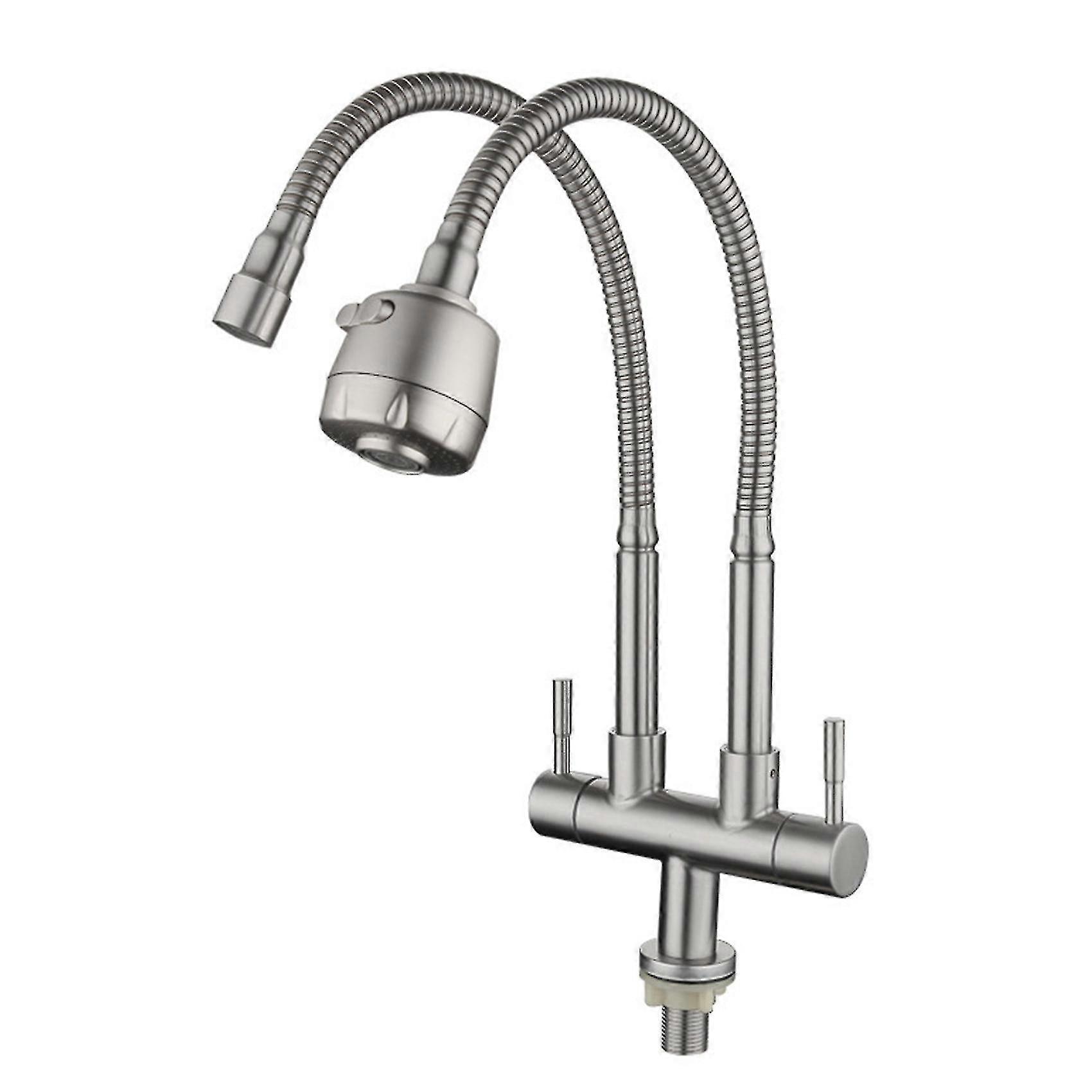 Rotatable Anti-splash Kitchen Faucet Universal Tube Double Pipe
