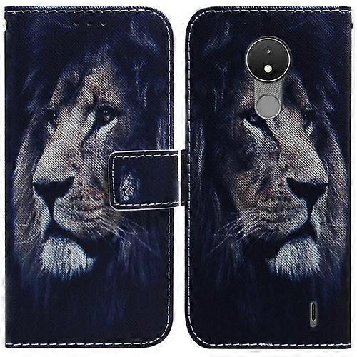 For Nokia C21 Coloured Drawing Leather Phone Case