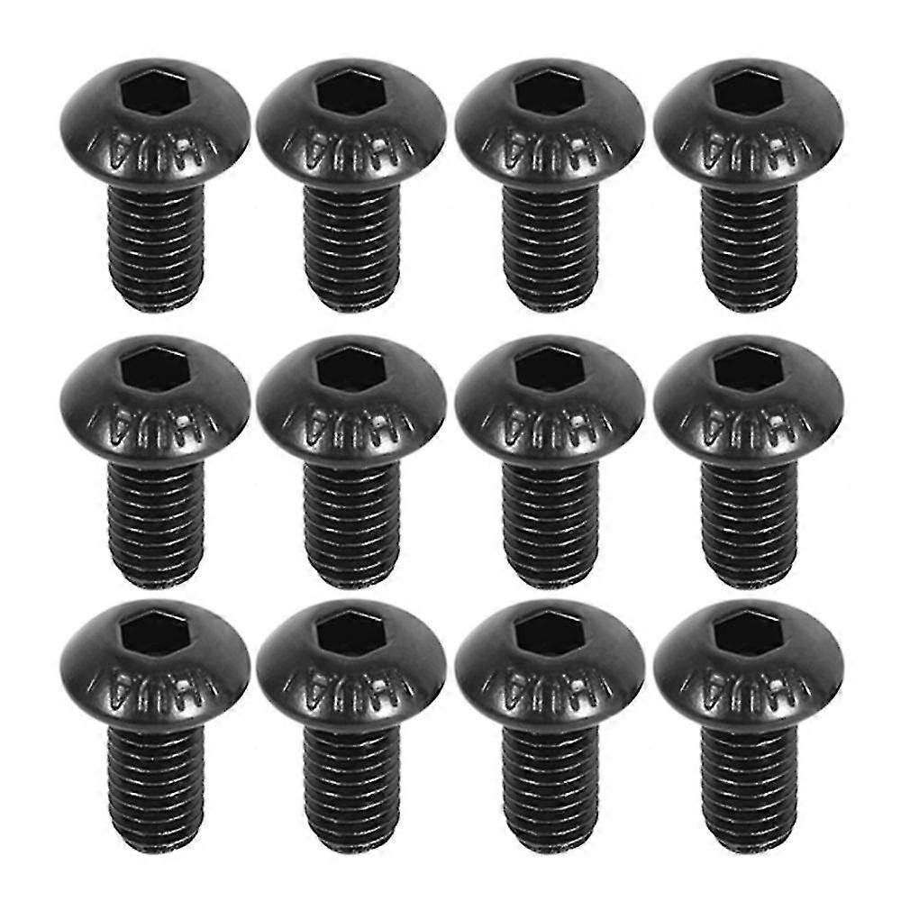Button M5 X 10mm Hex Head Screw Cap Black 50
