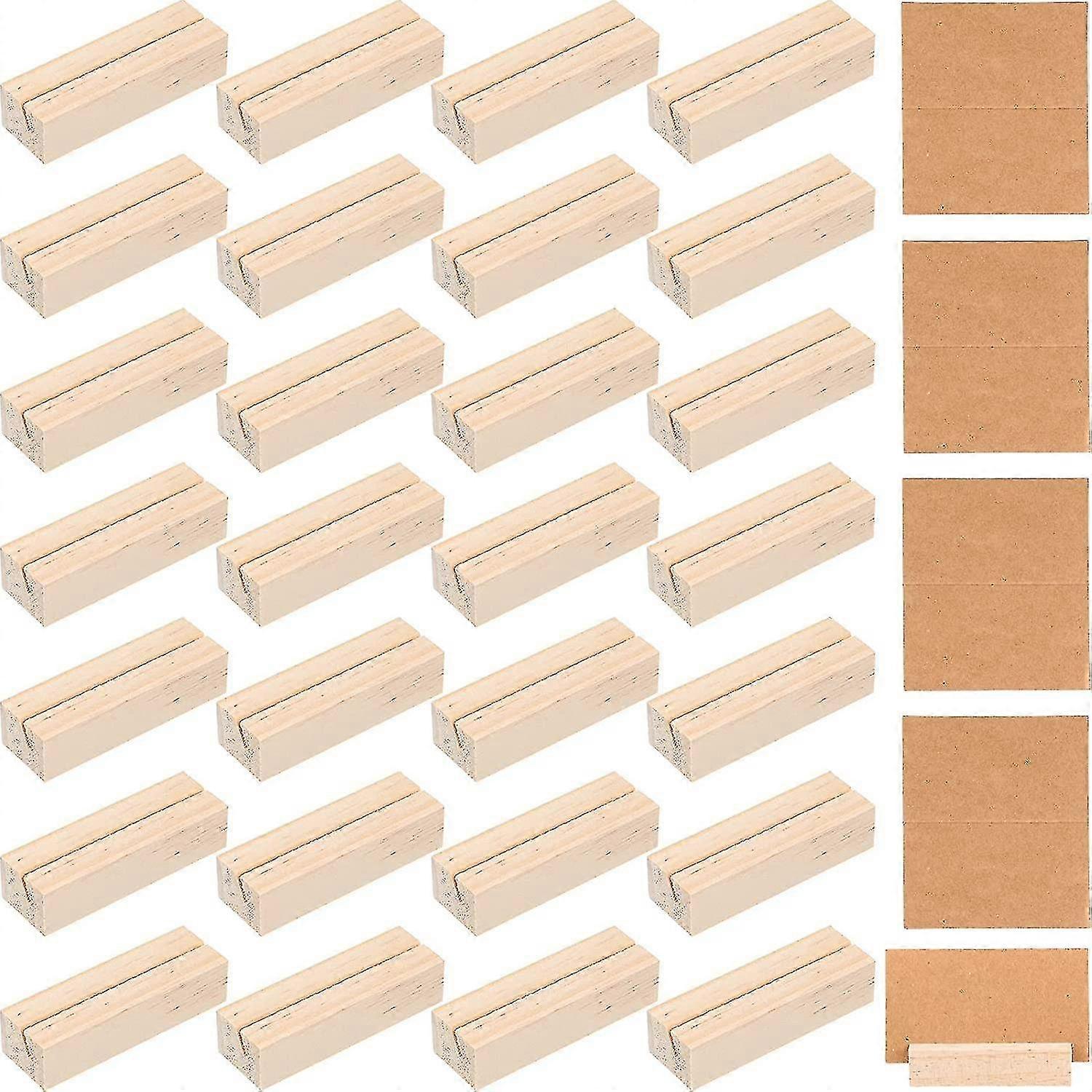 30 قطعة الخشب علامة حاملي خشبي الجدول عدد يقف حاملي بطاقات مع بطاقات ورقية لحفل الزفاف Ce