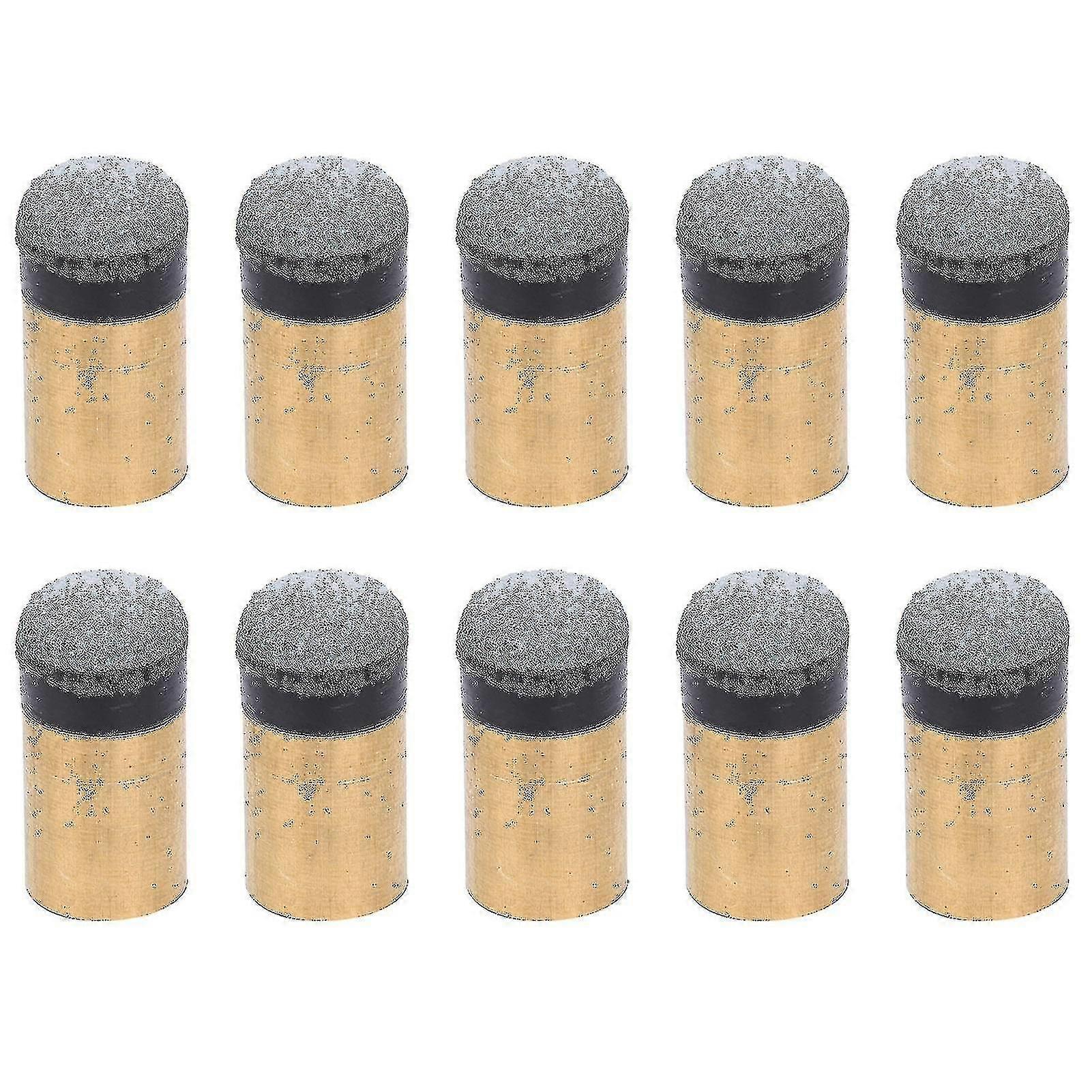 10pcs Billiards Snooker Pool Cue Pole Tip Replacement Parts Screwon Copper Pu Leather(10mm )
