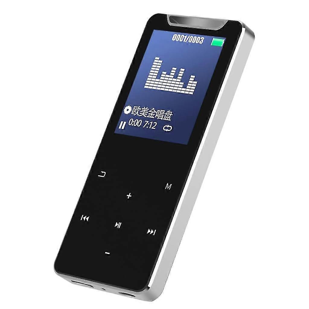 1.8" Touch Key Mp3 Player Bluetooth Mp3 With Hold Key Recorder Silver (16g)