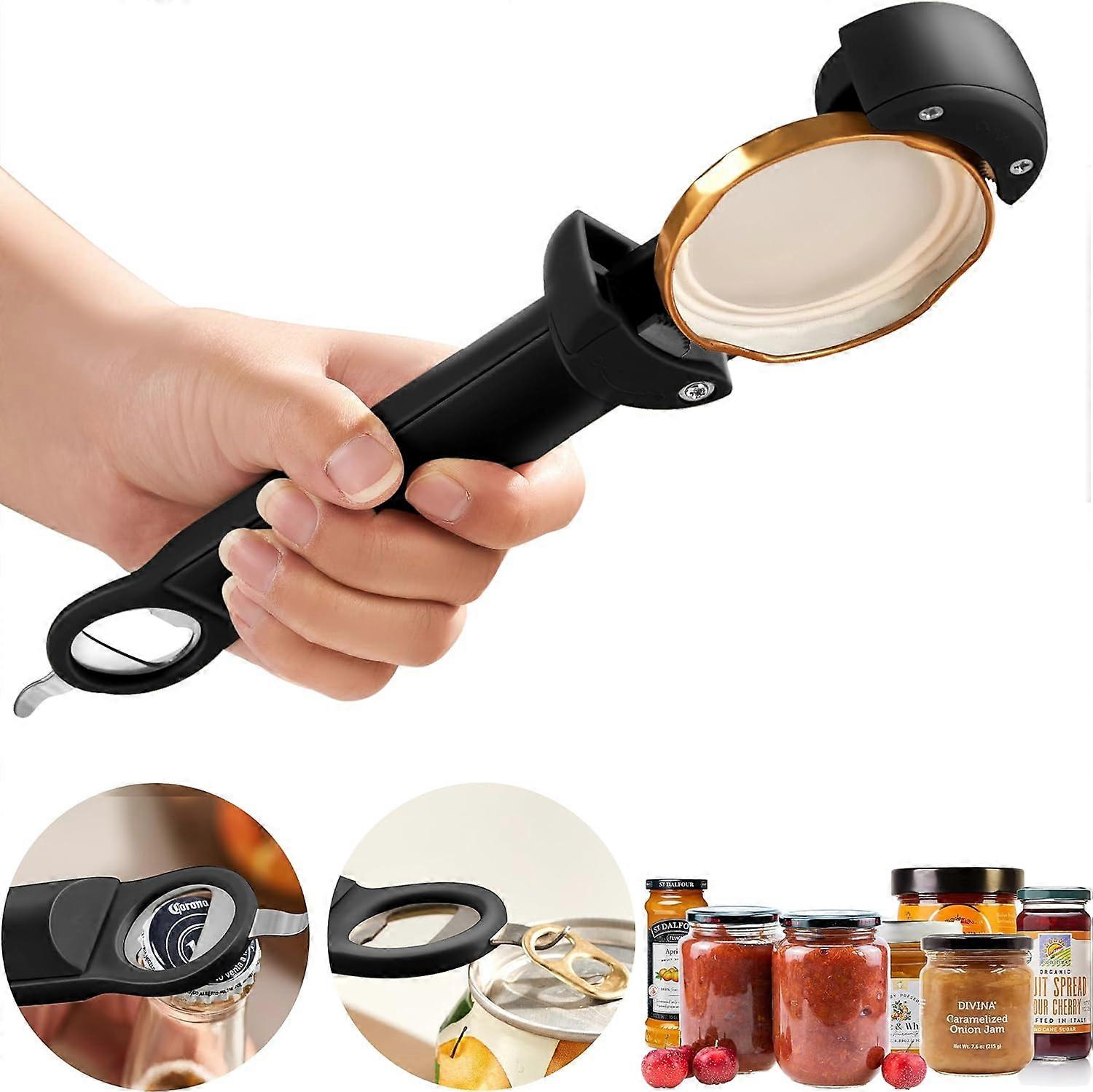 Jar Opener Multi Function Bottle Opener with Beer Opener Kitchen Tools for Jelly Jars Wine Beer and Others Bottle Openers for Seniors,Weak Hands,Arthr