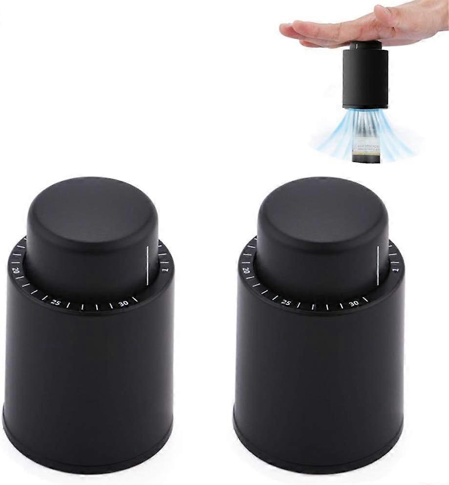 2 Pack Vacuum Wine Stopper With Date Display, Reusable Wine Stopper