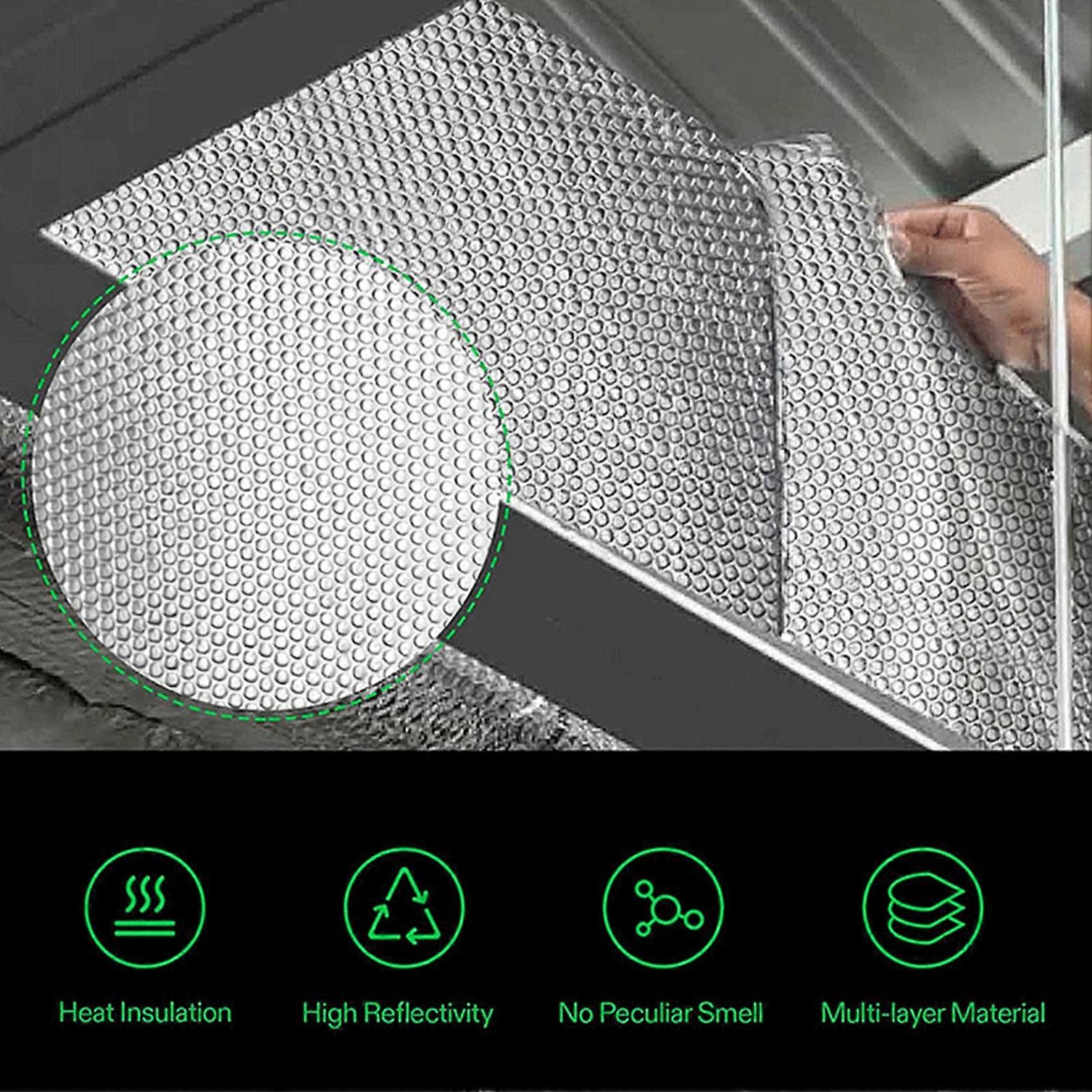 1 Roll Bubble Film Leak-proof Flame-retardant Building Insulation Highly-Reflective Foil Bubble Wrap for Roof KAESI