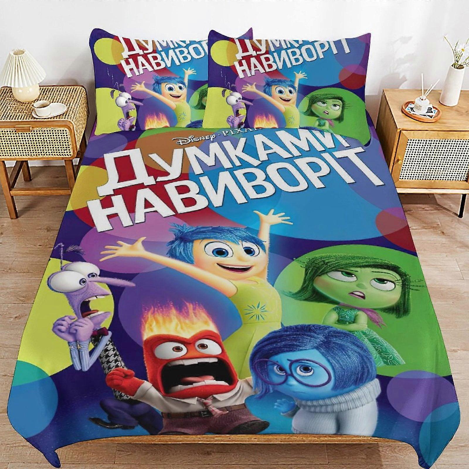 v4396  Bed Sheets Bedding Inside-Out 3 PCS Comfort Set with 2 Pillowcases,Inside-Out Bedding Set Sheet Set for Kids Adults,All Season Lightweight Bedd